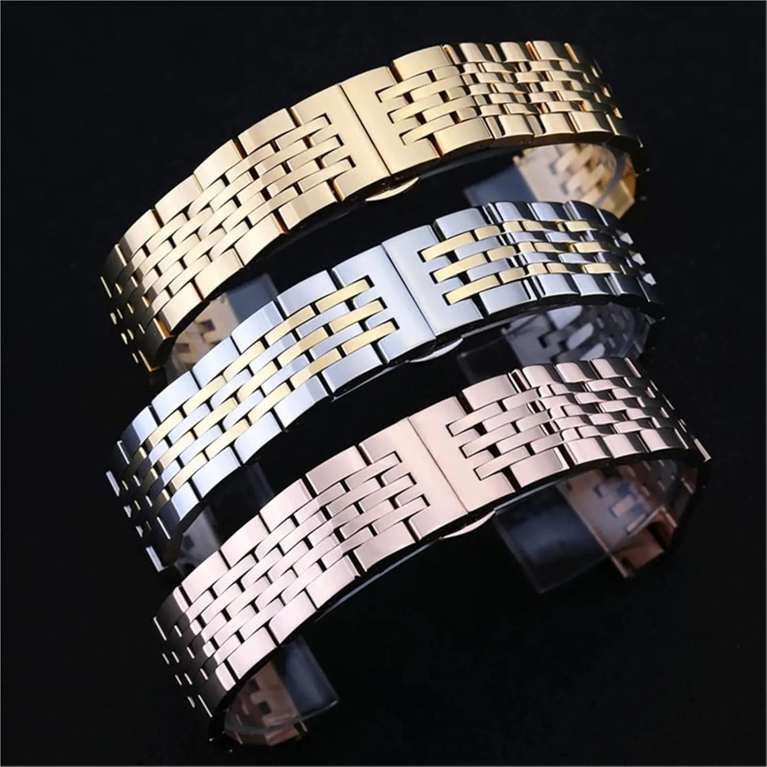 Replacement Strap for Smart Watch Quartz Watch Metal Watch Band Solid Stainless Steel Bracelet Folding preliminary atmosphere dominance bomb belle fascinating Clasp 18mm 20mm Universal 