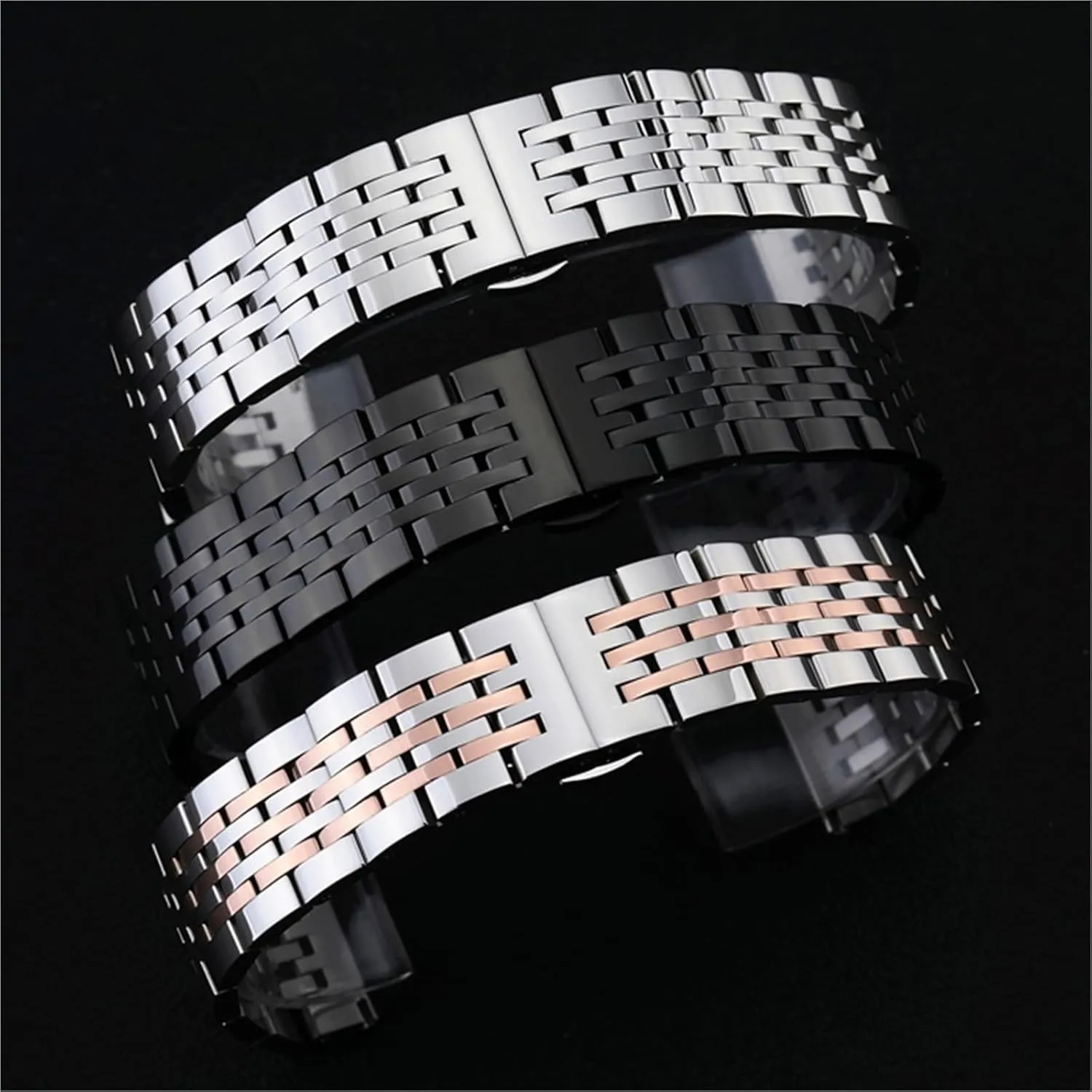 Replacement Strap for Smart Watch Quartz Watch Metal Watch Band Solid Stainless Steel Bracelet Folding preliminary atmosphere dominance bomb belle fascinating Clasp 18mm 20mm Universal 