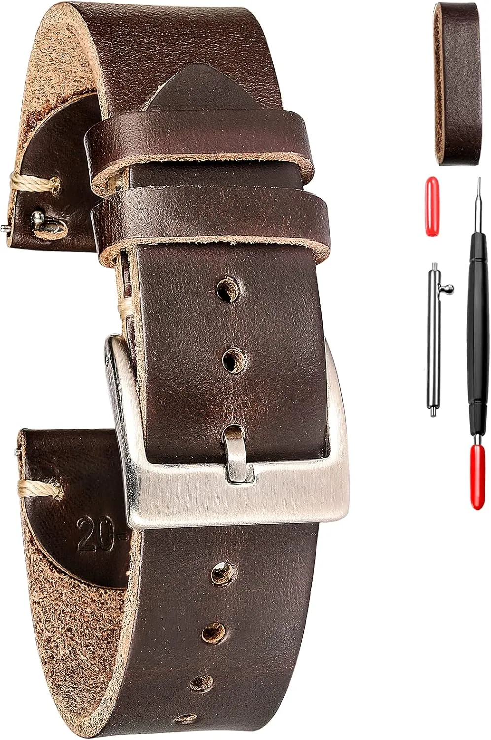 Replacement Wrap of 18mm, 20mm, 22mm hemsut h Leather Watch Bands for Men, Horween Quick Release Leather Watch splash monopolize merchandise loft term Strap Vintage Watch 