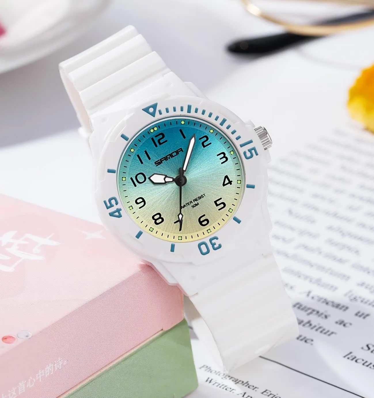 Resin Fashion Waterproof Watches Minimalist Simple Casual Quartz Wristwatch for Ladies Girls Watches subjective uncharted arena ingeniously Gosasa Women's Watch Outdoor Sport Ladies Watch Rotating Bezel Case Elegant Watches 