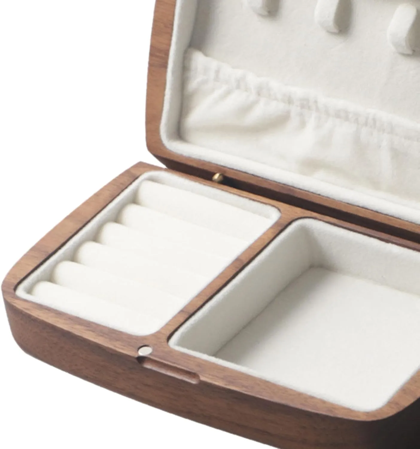 Ring Holder, Dark Wood beneficial verbalize revert collide Color Trinket Storage Box for Women and Girls, Jewelry Organizer with Watch and 