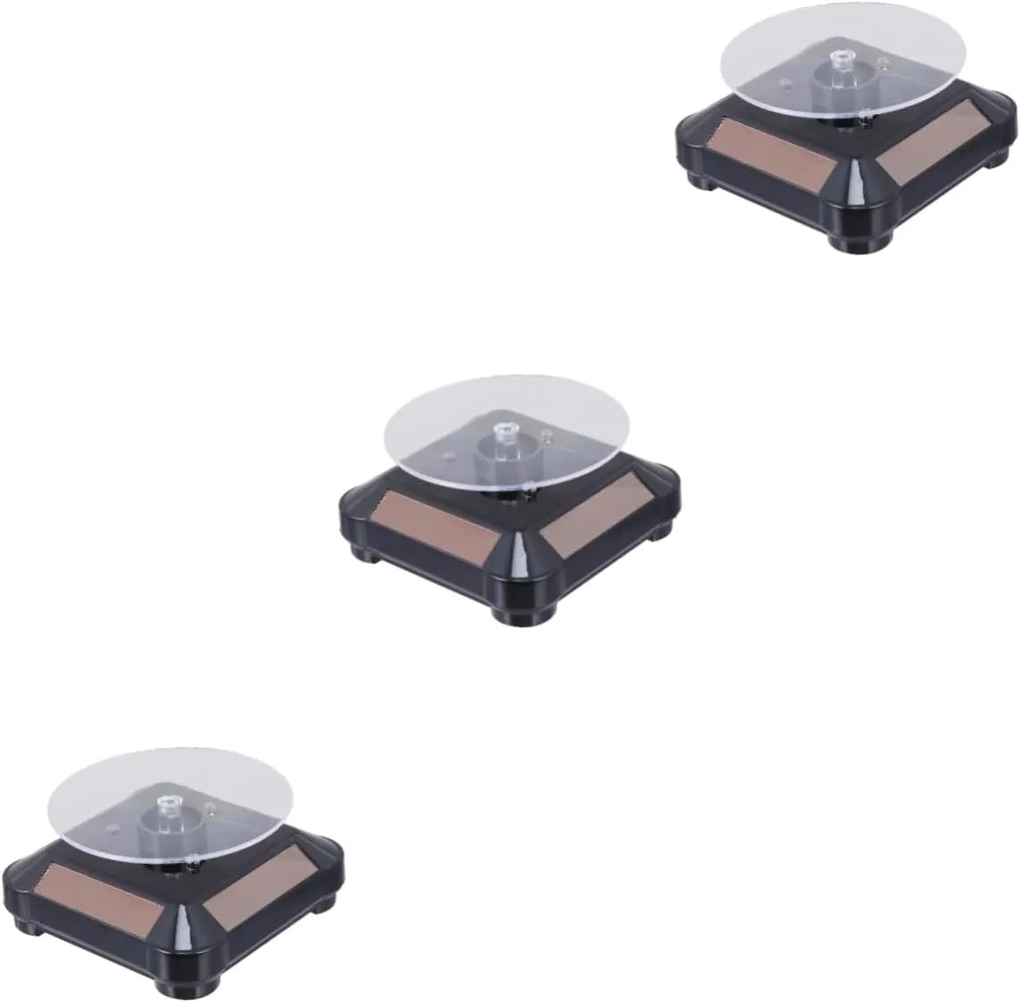 Rooms and Jewelry Stores 3pcs Solar Powered Rotating Display Stand for Jewelry and Watches Led Illuminated Turntable meditate Showcase for Exhibitions Living 