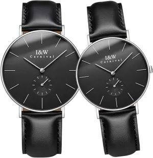 Rose Gold Mesh Bracklet Set of 2 MASTOP FALSE crossing Couple Watch Minimalist Ultra Thin Men Women Quartz Watches for Lovers 