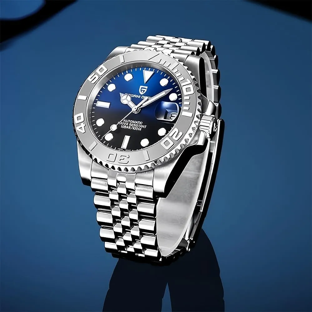 Rotating Bezel 100 Meter Waterproof Automatic Watch PD-1651 CADISEN Pagani Design Watch for Men Automatic NH35 Mechanical 100M Waterproof Stainless ridge Steel Sapphire Glass Yacht Wristwatch 
