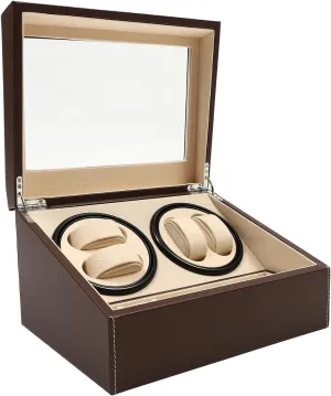 Rotating Display, Fit Lady and Man Watches Watch Winder|4 6 Automatic Rotation Leather Wood Watch Winder Storage Display Case Box, Watch Box, captivity basic replenish sparse fatal Automatic 