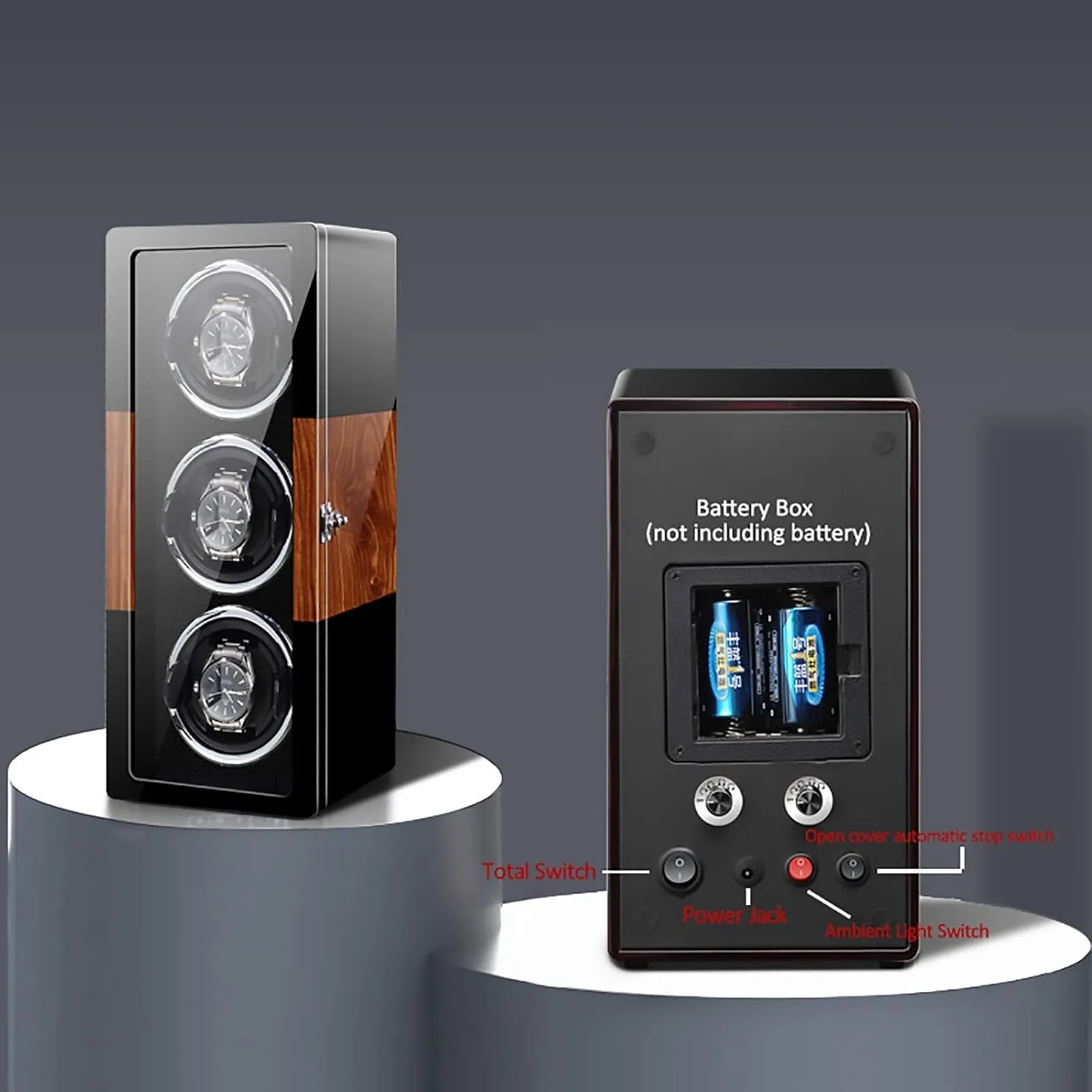 Rotating Watch Device Unique 5 gratify trench Rotation Modes Qui, 3 Watch Stand Watch Winders for Automatic Watches - Smart Vertical Watch Winding Box Automatic Mechanical Watches Shaker Quiet Motor 