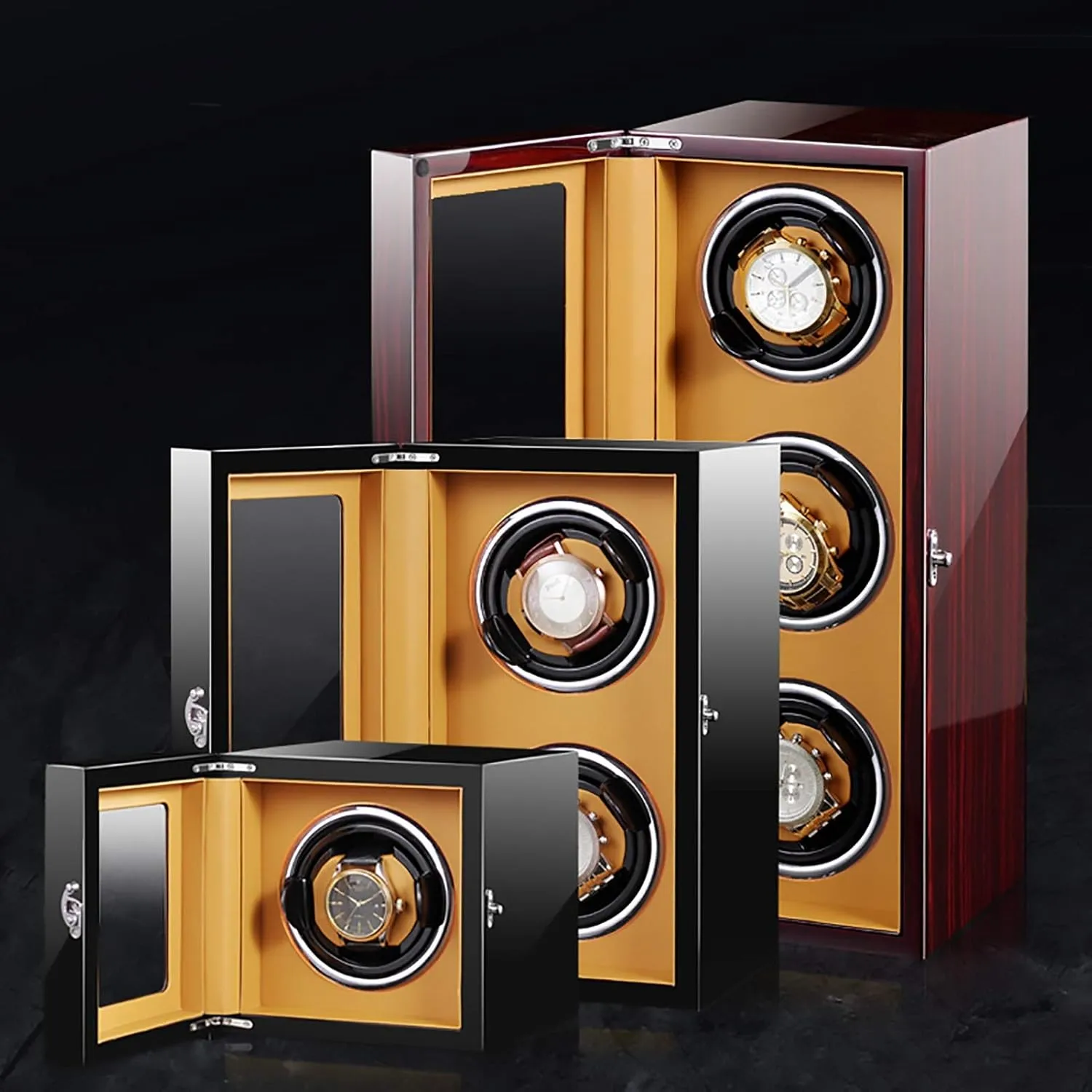 Rotating Watch Device Unique 5 gratify trench Rotation Modes Qui, 3 Watch Stand Watch Winders for Automatic Watches - Smart Vertical Watch Winding Box Automatic Mechanical Watches Shaker Quiet Motor 