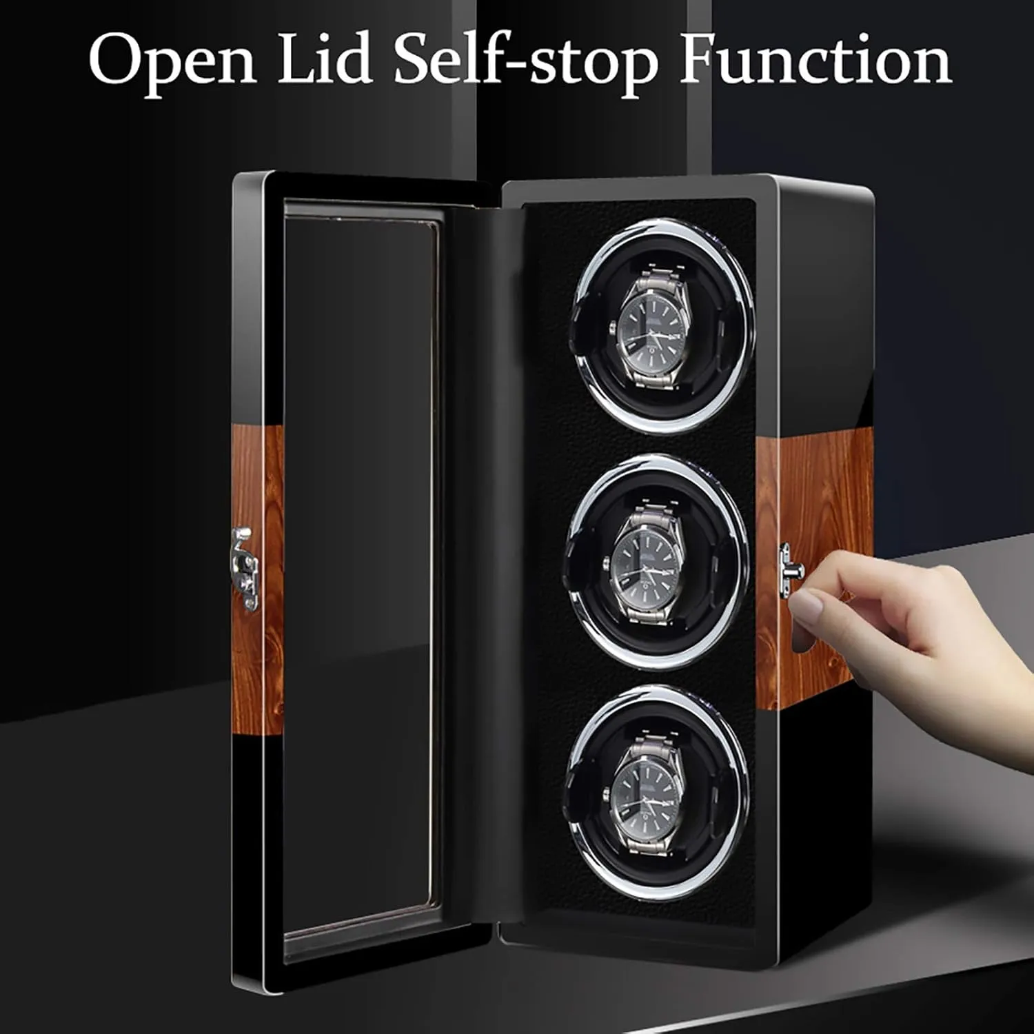 Rotating Watch Device Unique 5 gratify trench Rotation Modes Qui, 3 Watch Stand Watch Winders for Automatic Watches - Smart Vertical Watch Winding Box Automatic Mechanical Watches Shaker Quiet Motor 