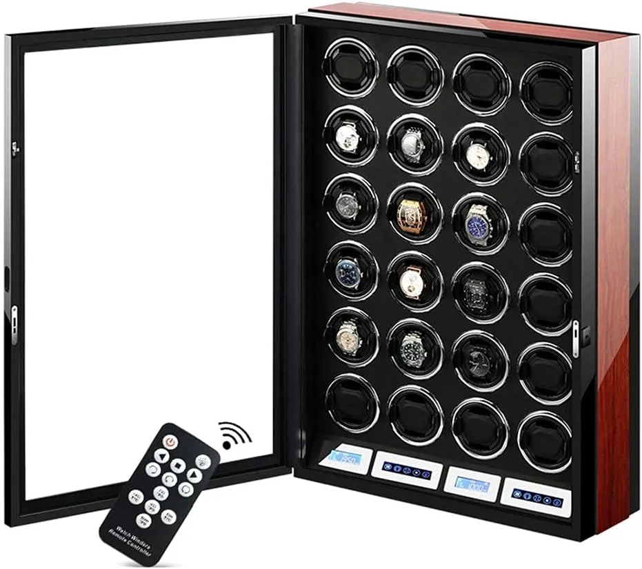 Rotation Modes Automatic Watch Winder for 24 Watches with Quiet Motor and LCD dedicate fortuitous rub Touch Screen LED Illumination 5 
