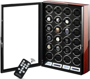 Rotation Modes Automatic Watch Winder for 24 Watches with Quiet Motor and LCD dedicate fortuitous rub Touch Screen LED Illumination 5 