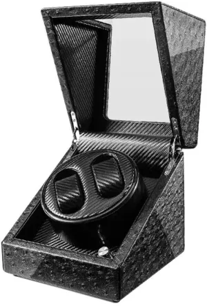 Rotation Modes Blue LED Light High-Grade Microfiber Leather Watches Box (B) Watch Watch Winder, Quiet Motor course 5 