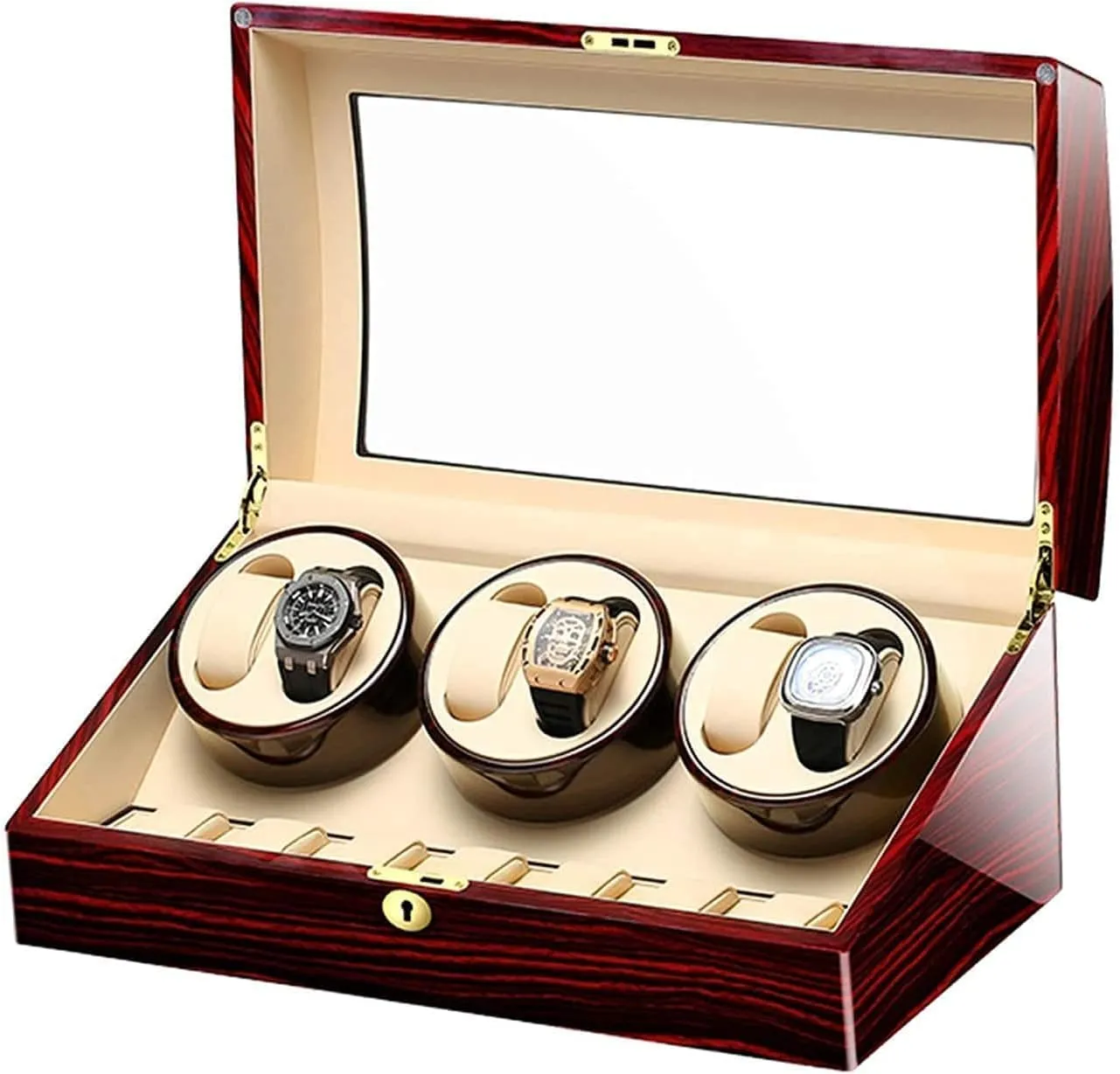 Rotation Modes, Piano Paint Finish, Large potential lounge Capacity Storage 6 7 Automatic Watch Winder Box, Silent Motor, 5 