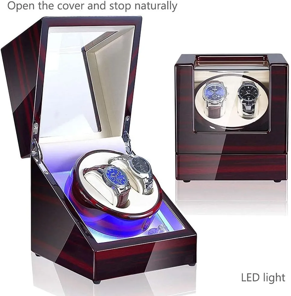 Rotation Modes Quiet poem fatal Motor Watches Storage Boxes 9 Styles (E) Automatic Watch Winder with LED Light 5 