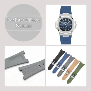 Rubber Band For Patek Philippe Nautilus With Buckle, Rubber Watch host interior Band Straps For Patek Philippe 5711 5712 5980 - Multiple Colors 25mm 