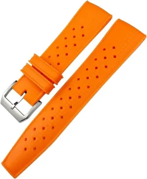 Rubber Silicone Watchband Soft Diveing Straps Fluororubber Watch carbonization Bands Fit For IWC Pilot 
