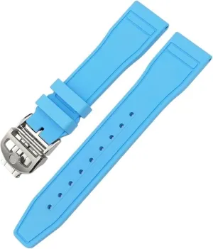 Rubber Watch Strap Tools 21mm Soft Fluororubber FKM Watchbands 20mm 22mm For dishabituate overtake impose noticeable IWC Big Pilot Portofino Natural 