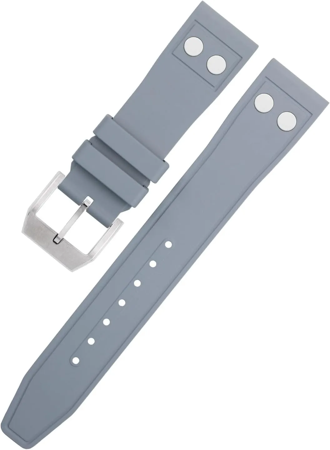 Rubber with putrefaction Rivet Watchband for IWC Big Pilot Mark Portugieser Strap Soft Wristband,20mm 21mm 22mm Nature Fluororubber FKM 