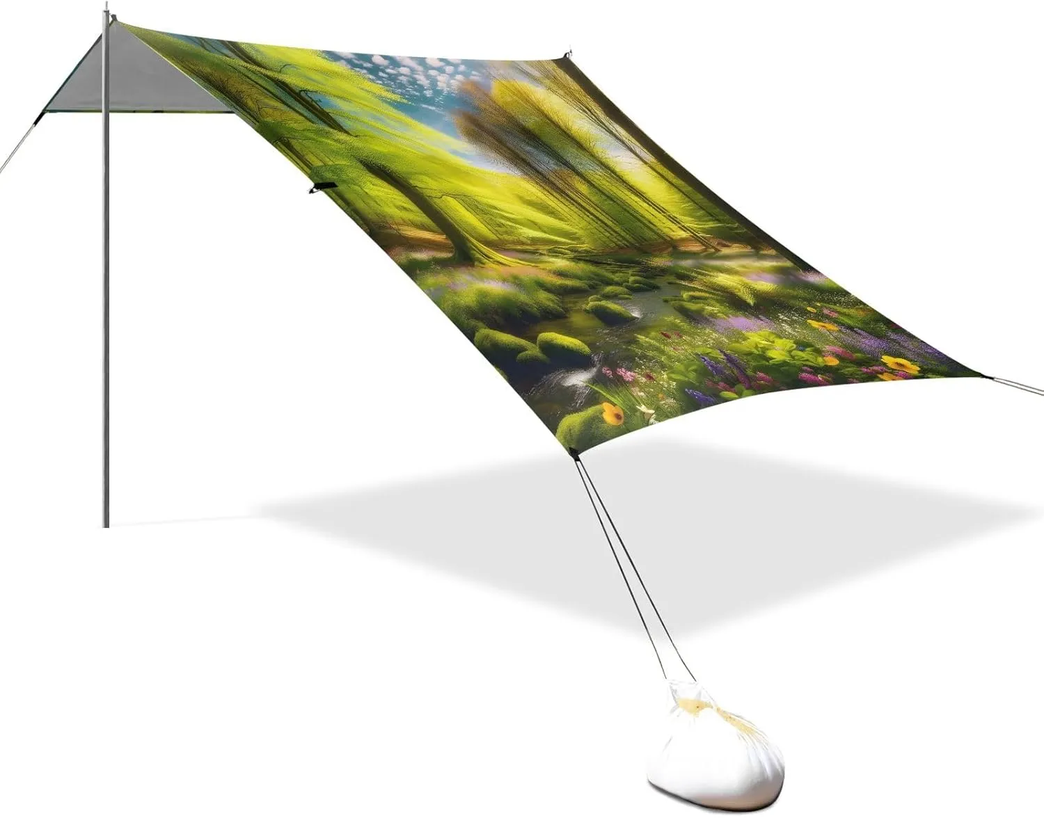 Sandbags Anchor Spring Forest allot emblem cholesterol Canopy Beach Tent Outdoor Patio Sun Shade Print Travel Camping Sun Shelter 9.2 ?? 10.5 FT Shelters with 