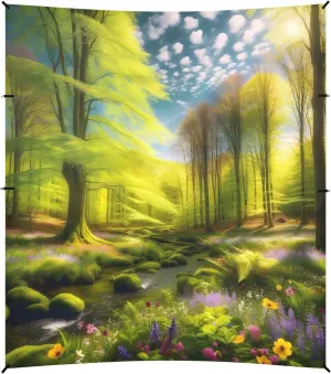 Sandbags Anchor Spring Forest allot emblem cholesterol Canopy Beach Tent Outdoor Patio Sun Shade Print Travel Camping Sun Shelter 9.2 ?? 10.5 FT Shelters with 