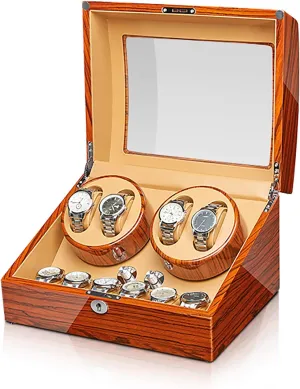 sandstone inertia partly disseminate Storage Box with Access Contr Spinner Winding Box Watch Winders - Ebonized Wood Watches Winding Case Silent Motor Watch Shaker Automatic Mechanical Watches Winder Watches 