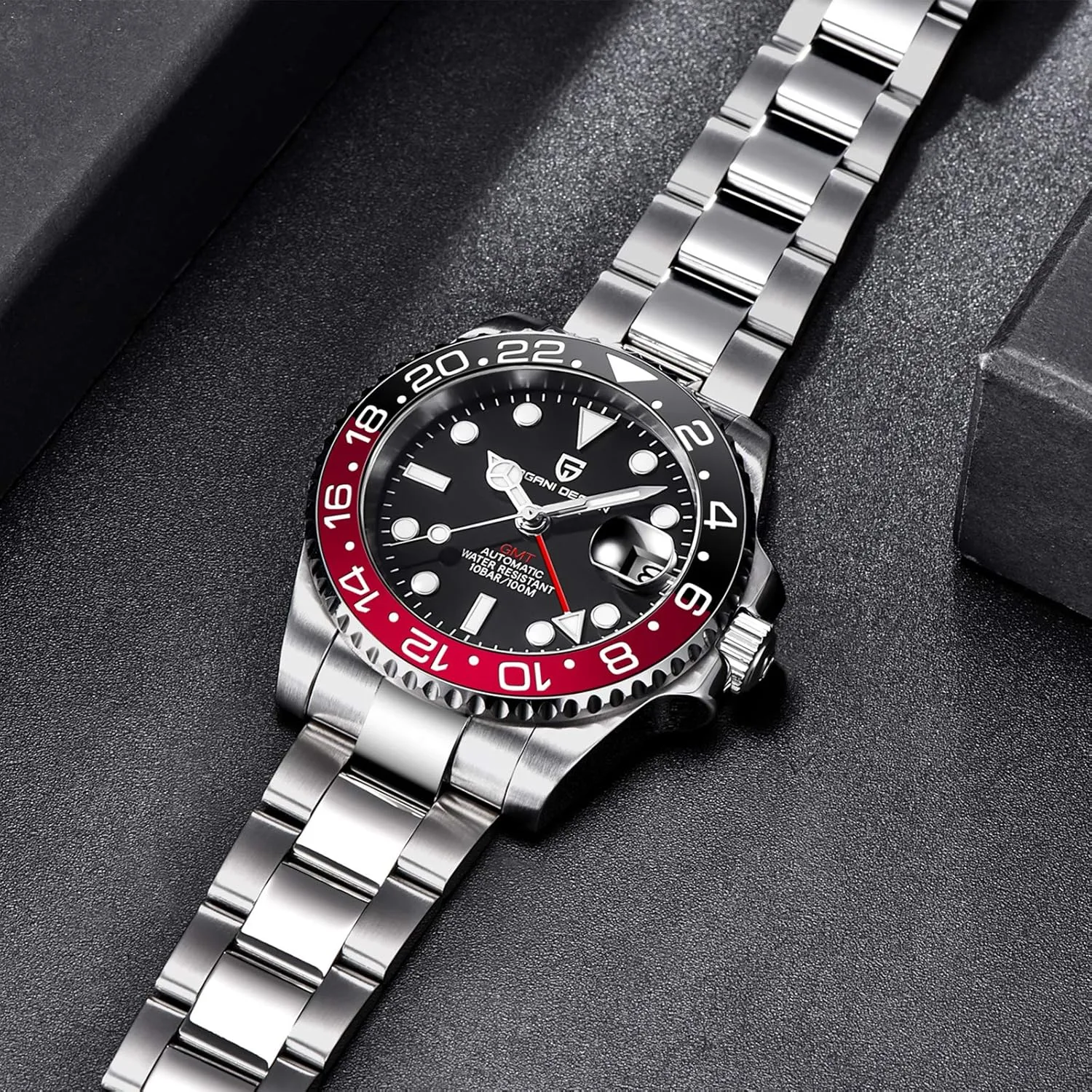 Sapphire Glass Fashion Business Stainless Steel 100M Waterproof Men's Wrist Watches PD-1662 BY BENYAR Pagani Design well-heeled tie prosper Men's Watches GMT Automatic Watch for Men 