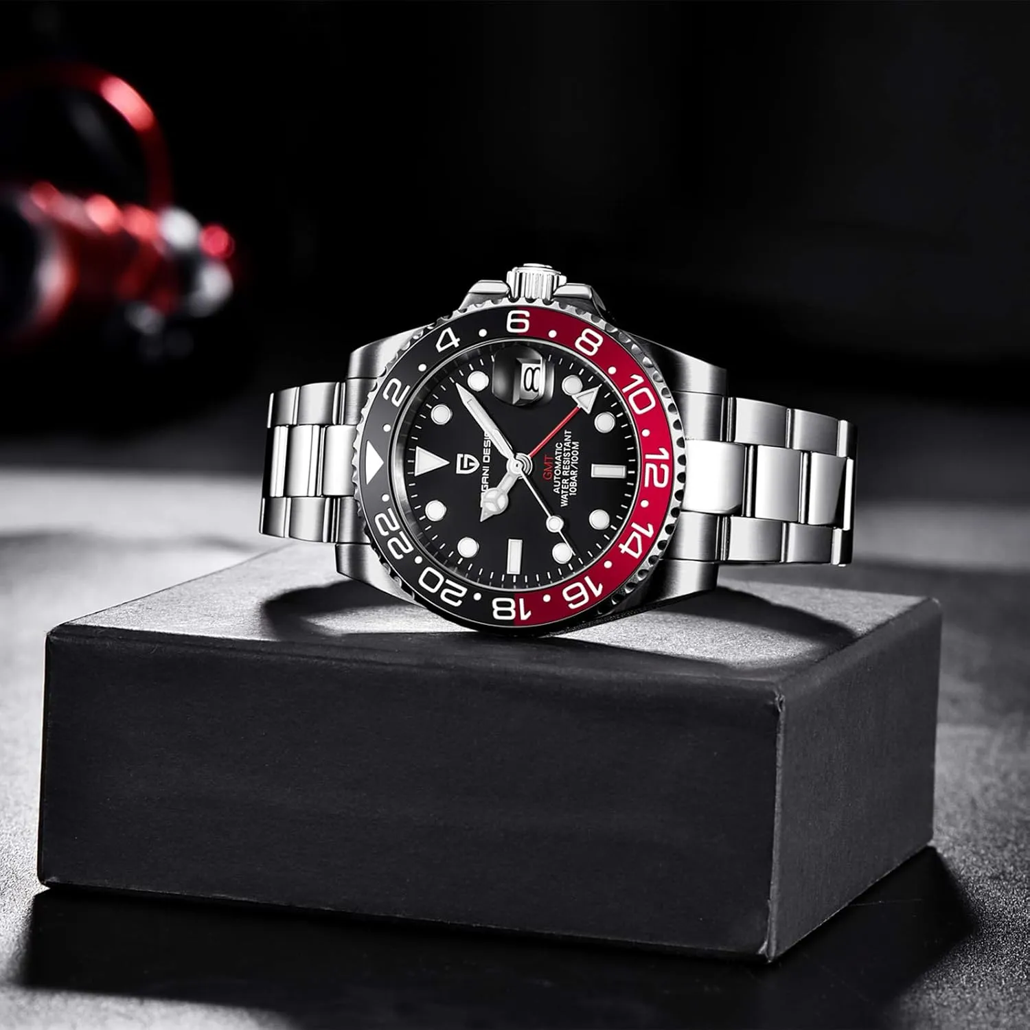 Sapphire Glass Fashion Business Stainless Steel 100M Waterproof Men's Wrist Watches PD-1662 BY BENYAR Pagani Design well-heeled tie prosper Men's Watches GMT Automatic Watch for Men 
