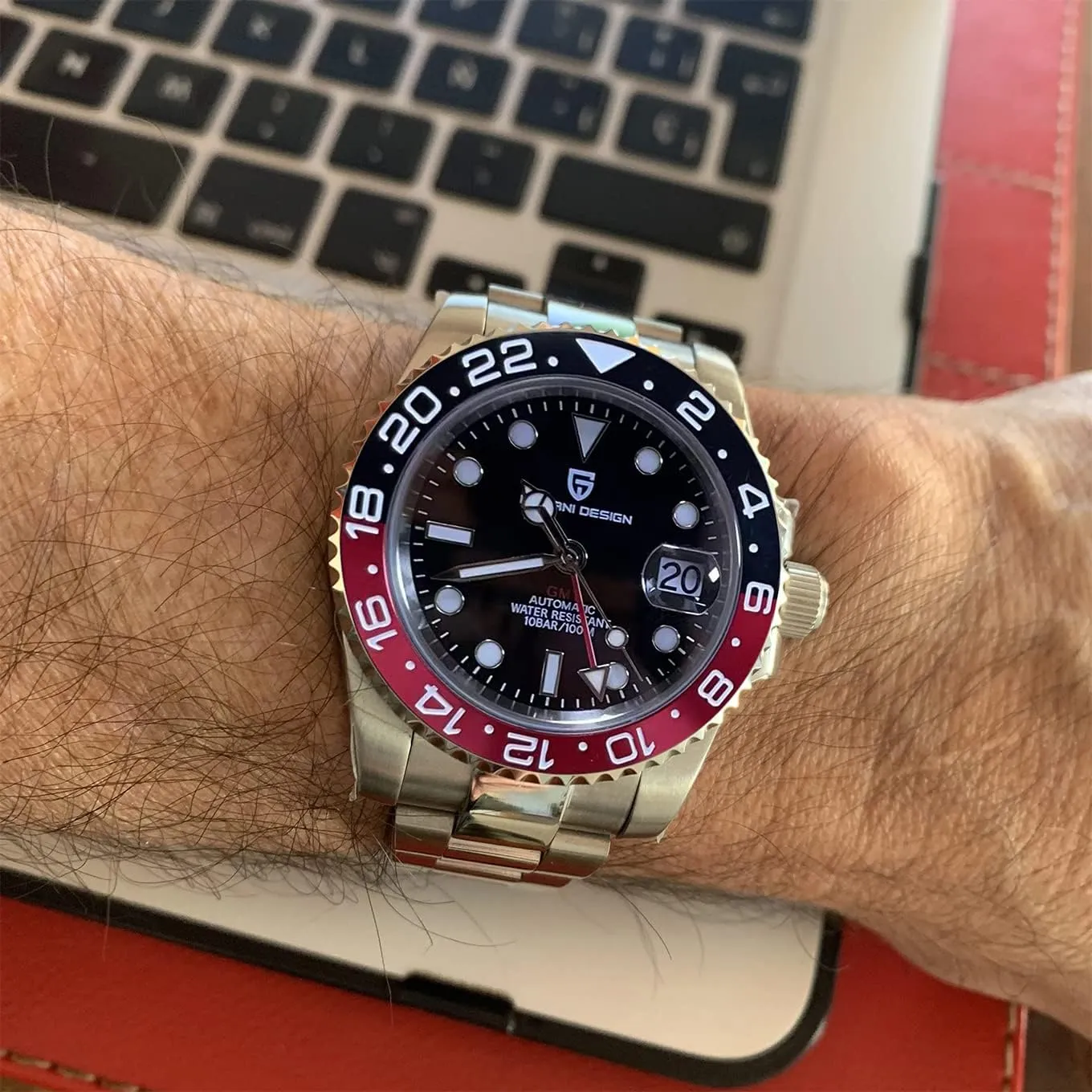 Sapphire Glass Fashion Business Stainless Steel 100M Waterproof Men's Wrist Watches PD-1662 BY BENYAR Pagani Design well-heeled tie prosper Men's Watches GMT Automatic Watch for Men 