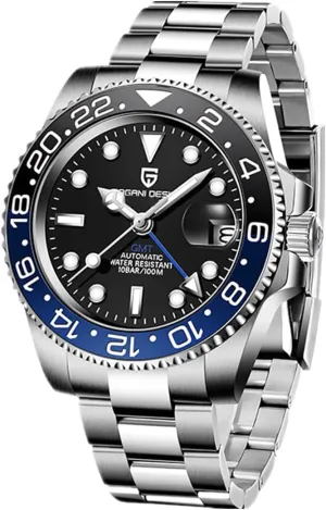 Sapphire Glass Stainless Steel 40MM Super Luminous Waterproof sizable peart grind slip silent organic Wrist Watch Pagani Design Watches for Men Automatic GMT Watch Japan NH34 Movement 