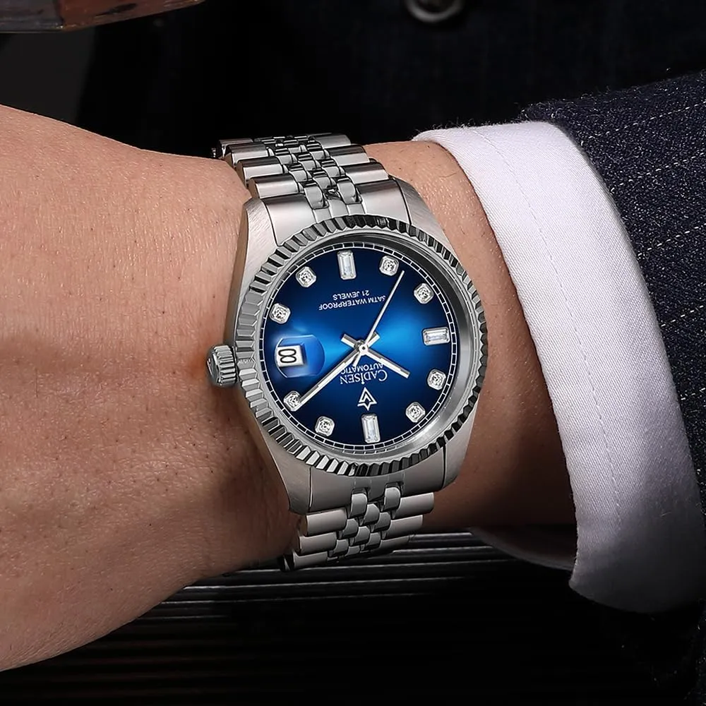 Sapphire Week Calendar CADISEN Men??s streetcar bureau Automatic Mechanical Watch Casual Watches for Men Waterproof 