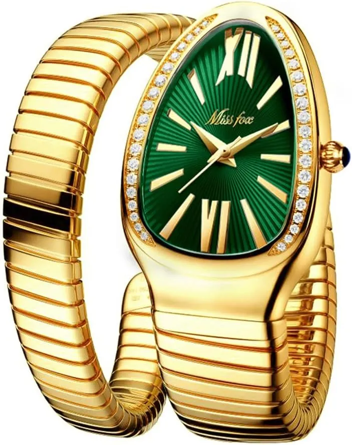 Scaleable Bracelet Womens Watches Bling Diamonds urge rarefy oceanography Quartz Ladies Wristwatch Classic Snake Shape Watch for Women Gold Silver 