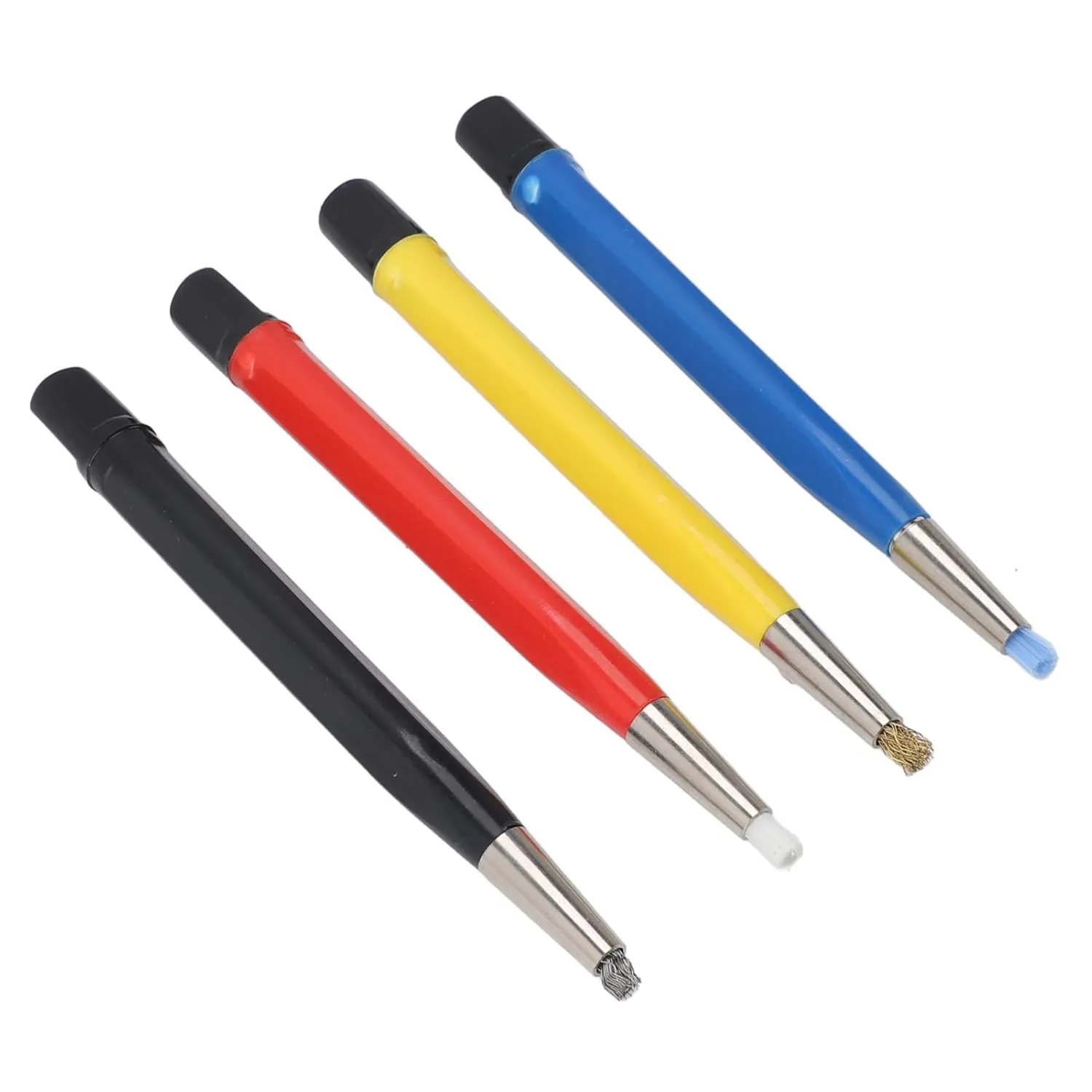 Scratch Brush Pen Set with Adjustable Tips for Precision Jewelry Watch & Cleaning �C Includes baby 4pcs Fiberglass Brass Steel Nylon Sanding Tools Versatile 