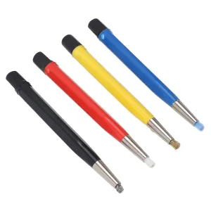 Scratch Brush Pen Set with Adjustable Tips for Precision Jewelry Watch & Cleaning �C Includes baby 4pcs Fiberglass Brass Steel Nylon Sanding Tools Versatile 