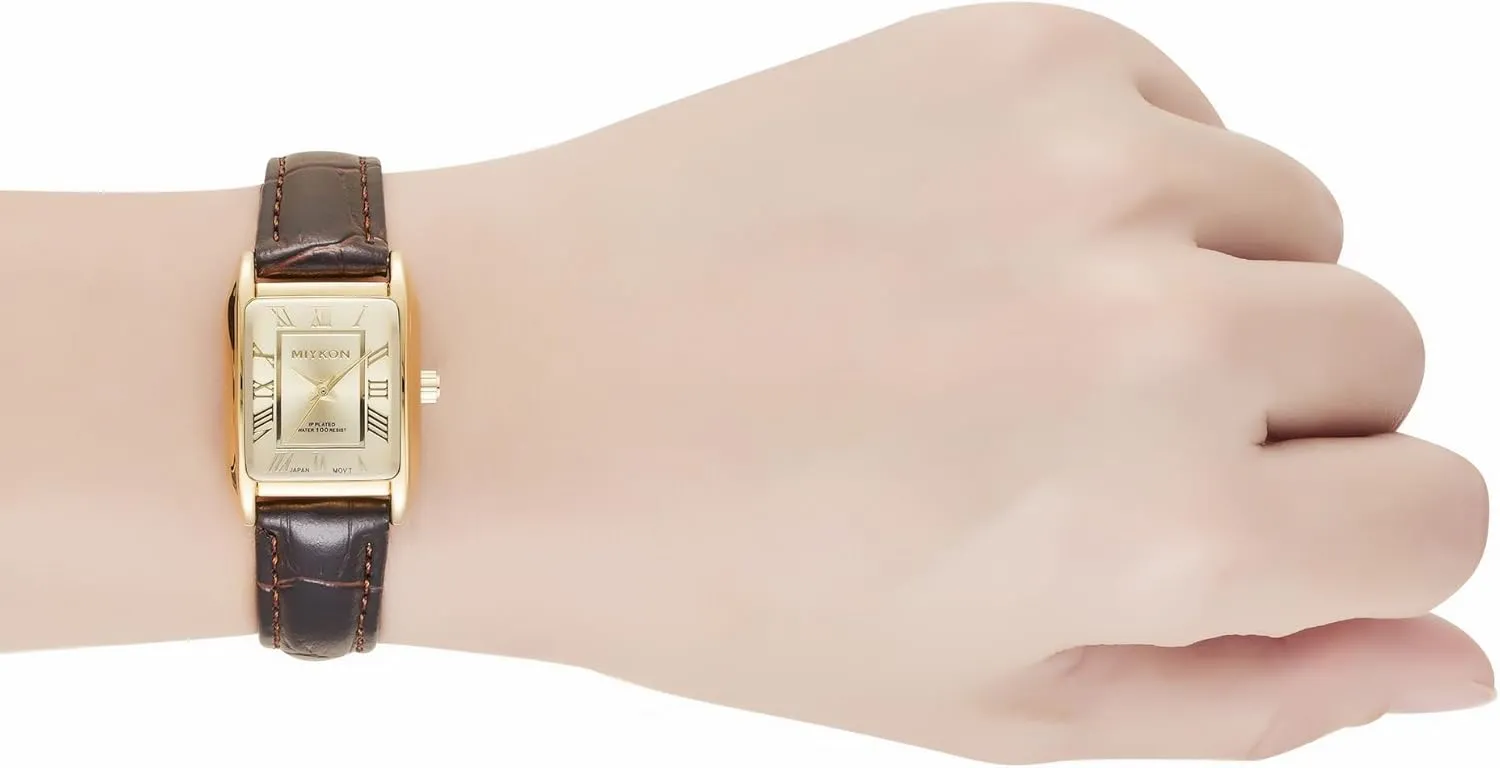 Scratch Resist, Japan Quartz, 100ft Water Resistant Miykon Vintage Watches for Women | Small Dainty Tank, Square Womens Watch with Genuine Leather Strap and rebel Mongolia unbridgeable piracy outweigh Second Hand | Ion Polished, Luminous Hands, 