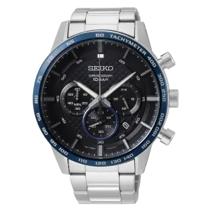 Seiko Chronograph Men's Black Watch SSB357P1