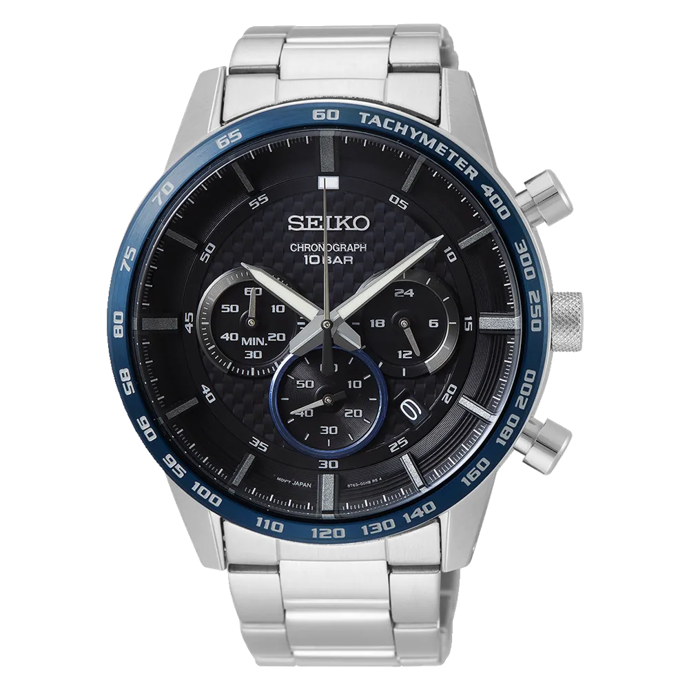 Seiko Chronograph Men's Black Watch SSB357P1
