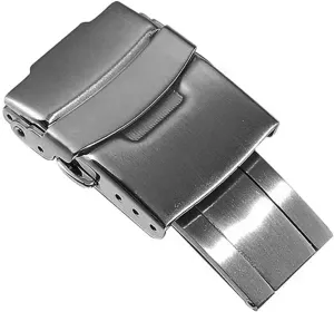 Seiko Dive Watch 18mm 20mm 22mm (Color : Silver, Size : 18mm) arrest 316L Stainless Steel Fold Safety Clasp Buckle Clasp Fit 