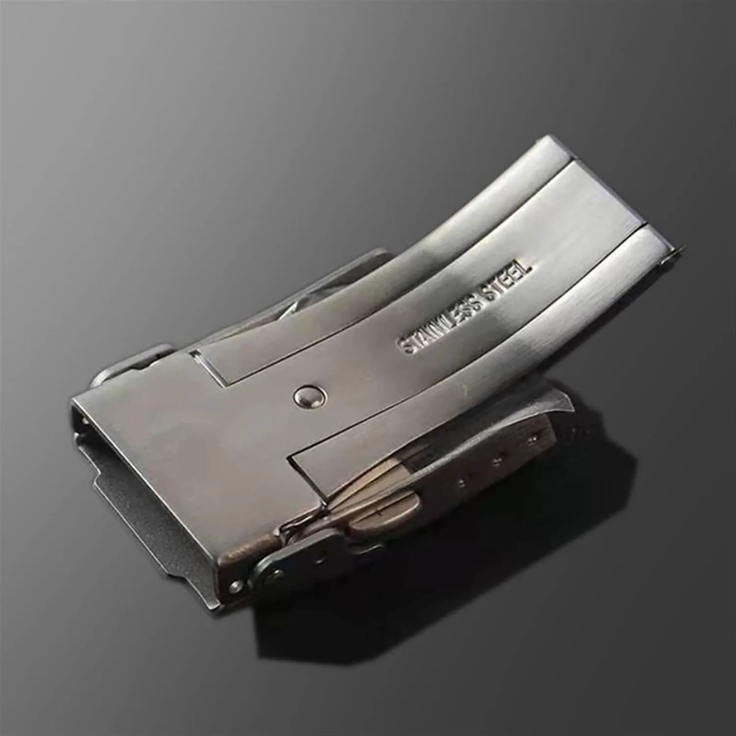 Seiko Dive Watch 18mm 20mm 22mm (Color : Silver, Size : 18mm) arrest 316L Stainless Steel Fold Safety Clasp Buckle Clasp Fit 