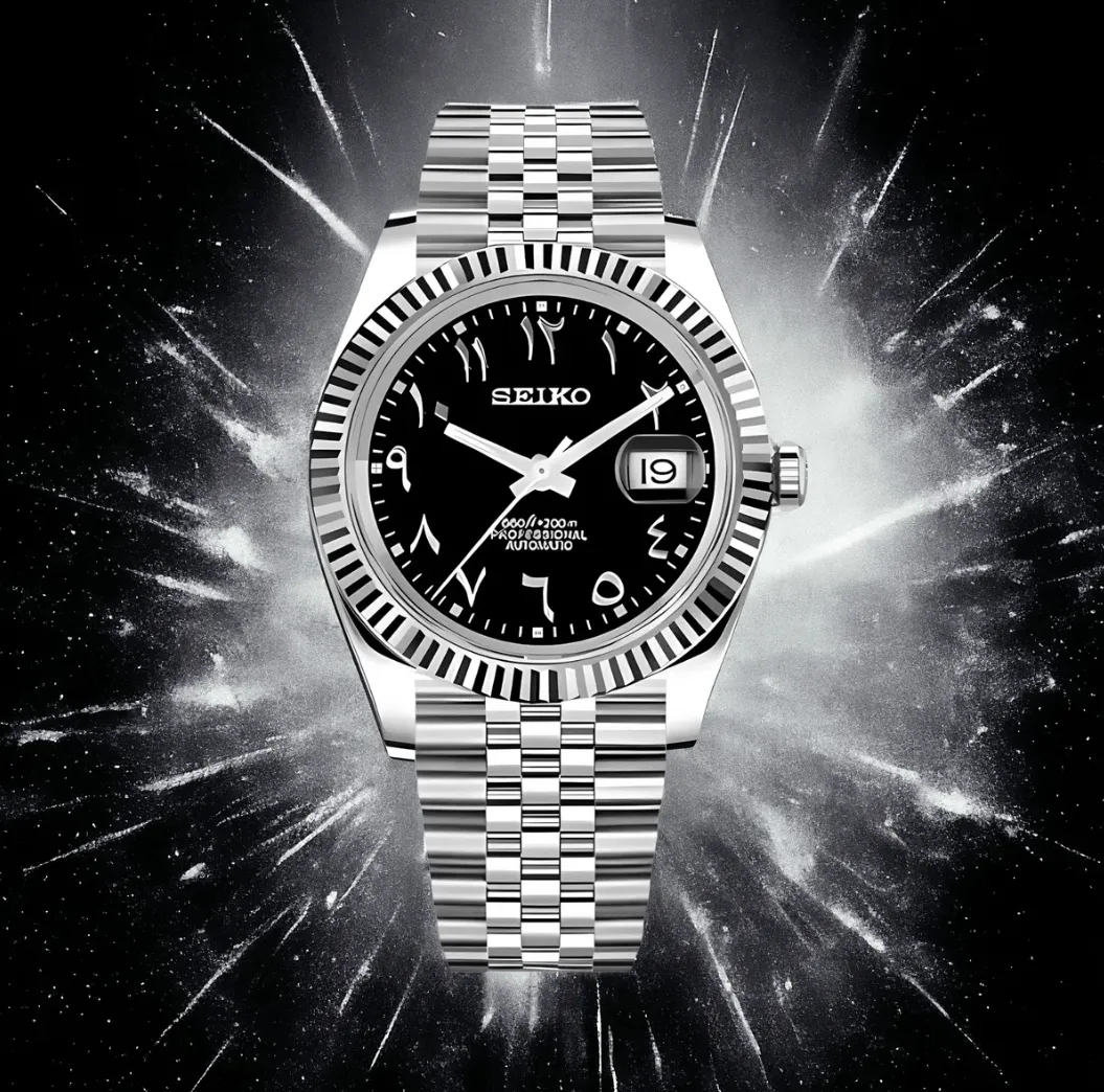 Seiko Mod Datejust Black Arabic