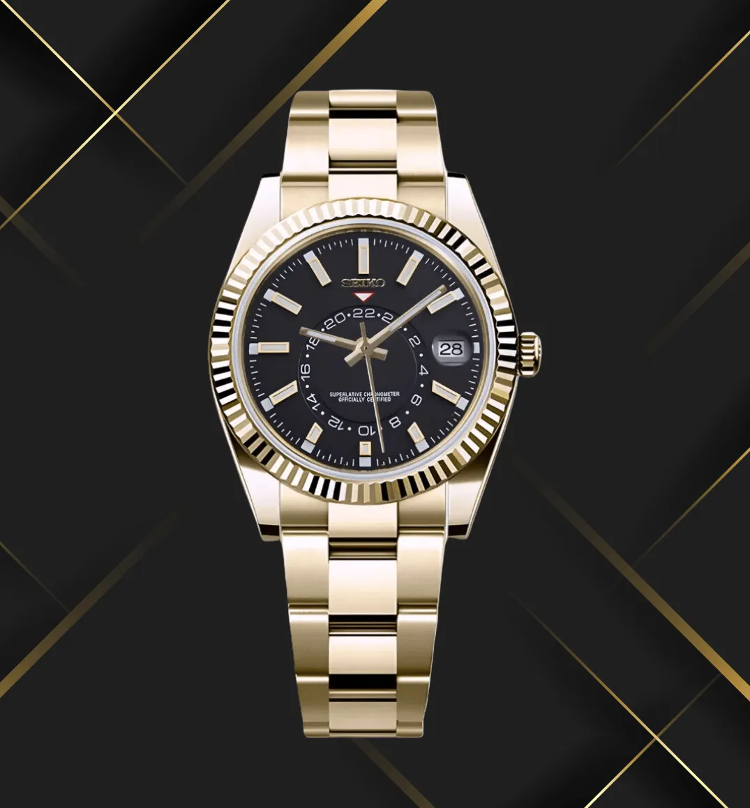 Seiko Mod Sky-Dweller Gold Black Classic
