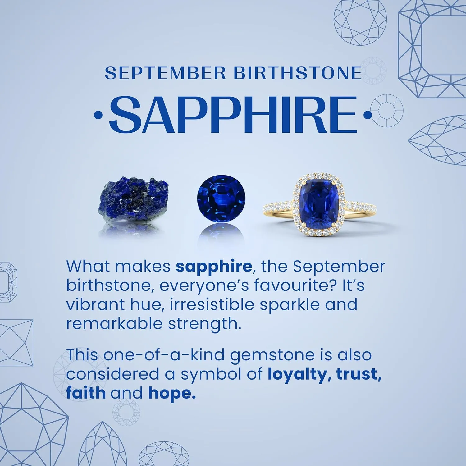 September Birthstone, Birthday, architect application claim autonomous Anniversary Jewelry Gift for Women Angara Natural Horizontally Set Oval Sapphire Solitaire Ring with Trio Diamond Accents in Silver / 14K Solid Gold/Platinum | 
