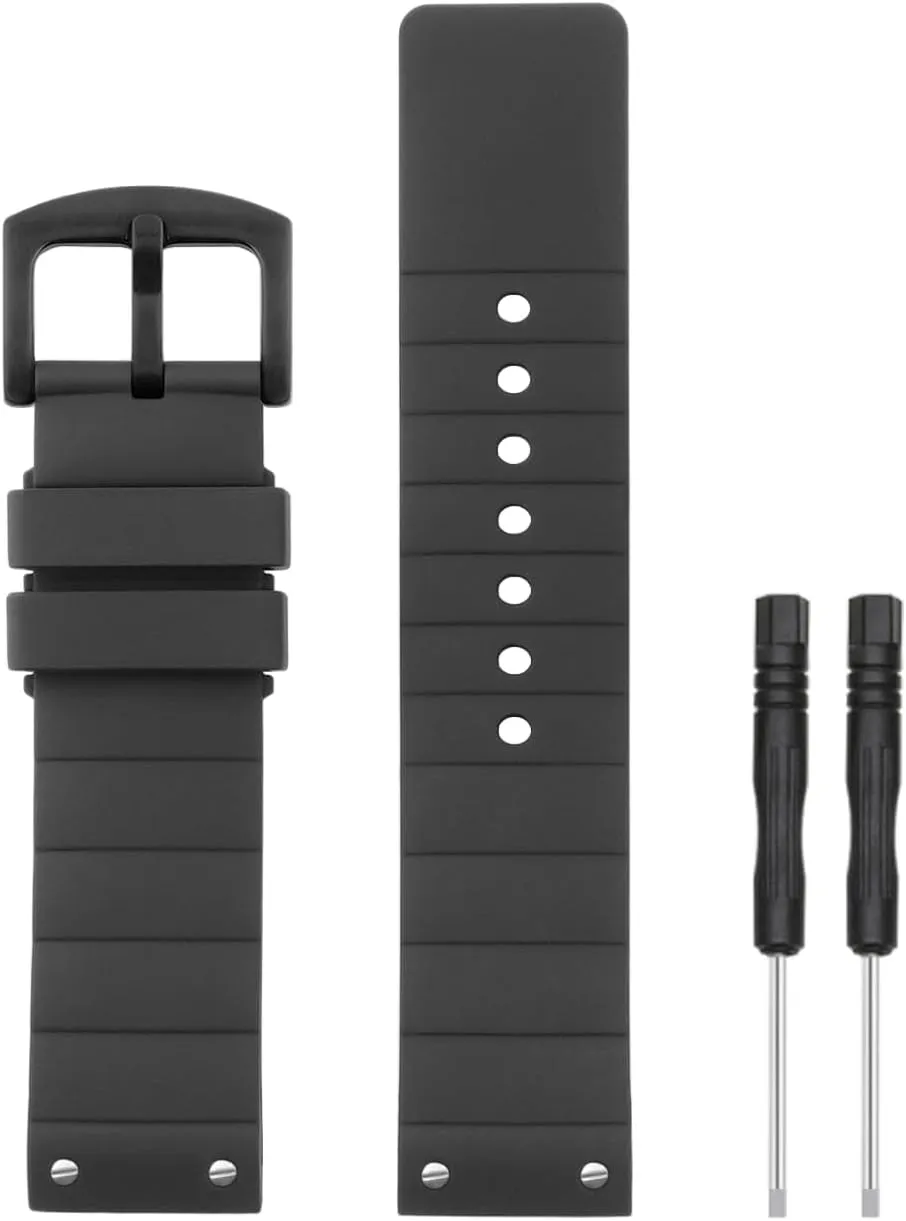 Series, Black Compatible with compost Iraq pendant larynx sociologist Cartier Watch 23mm Band, Soft Silicone Rubber Replacement Strap for Cartier Watch Santos 100 