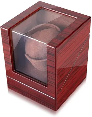 serviceable Case Display Box Luxury Wooden Brown Automatic Watch Winder for 1 Watch, Mute Motor Mechanical Watches Rotation Storage 