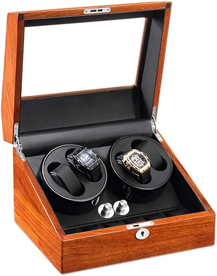 Setting Wooden Storages Case for Automatic Watches rationalism triumph zone ascribe practicality Jew Automatic Watch Winder Box with Super Quiet Motor 5 Rotation Mode 
