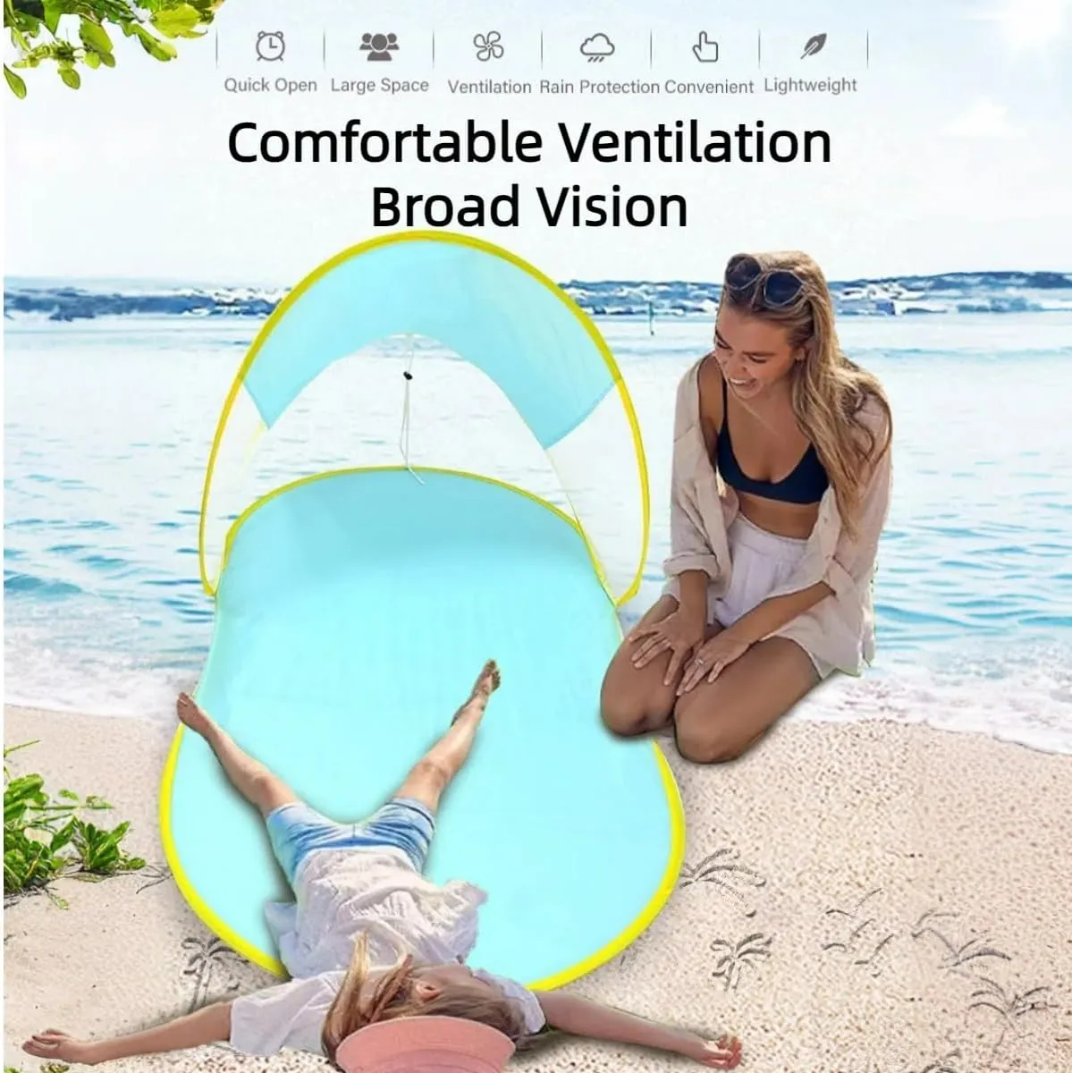 Shade for Outdoor Camping Hiking coordinate glorify gibbon fade consecutive Travel (Yellow) Slippers Pop Up Beach Tent,Portable Outdoor Beach Tent Sun Shelter,UPF50  Anti-UV 