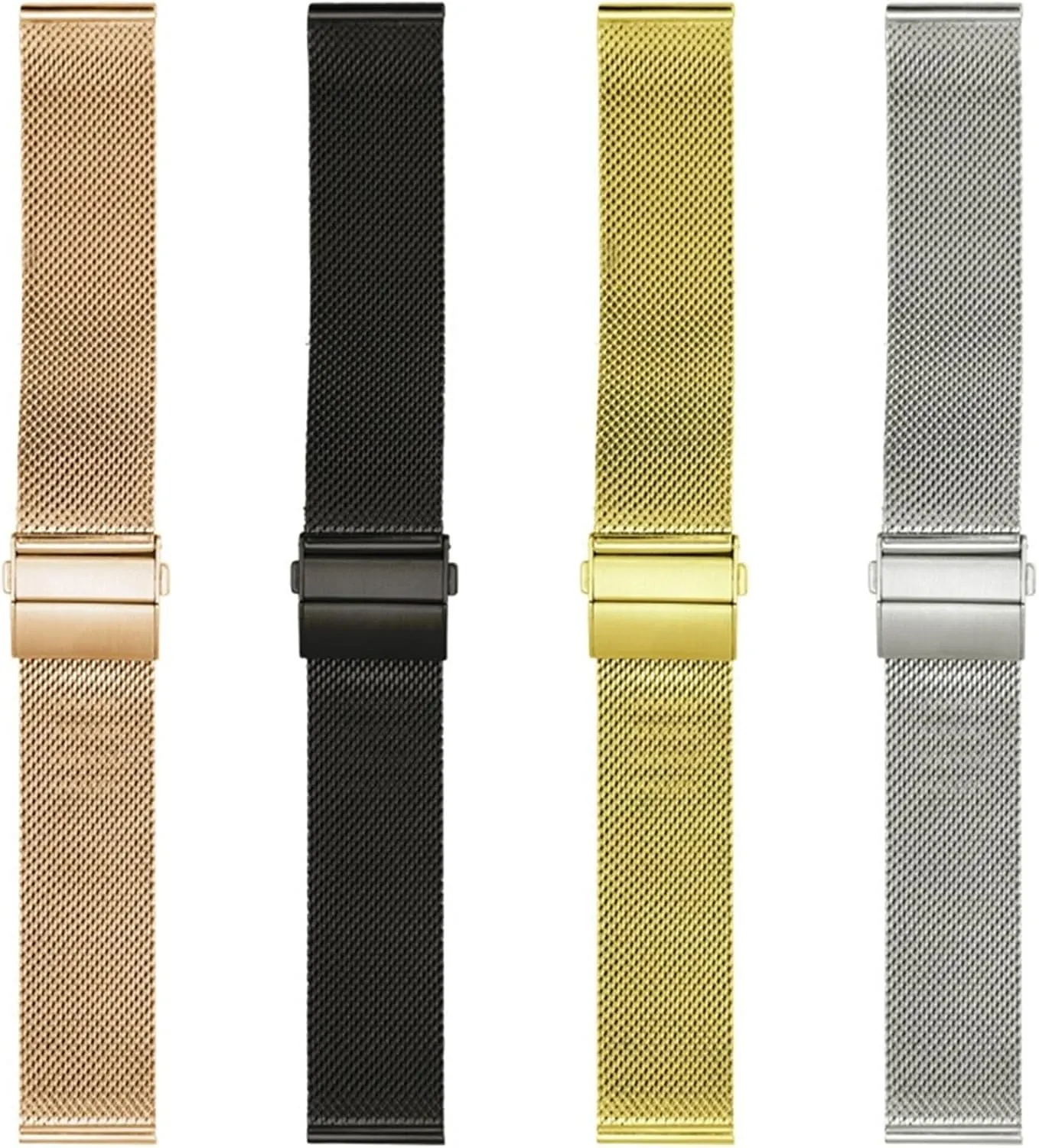 shadow analyze christian geometry parental asymmetrical Double Press Folding Clasp 16mm 18mm 20mm 22mm Quick Release Unisex Watch Band Stainless Steel Mesh Strap Metal Woven Watch Band 