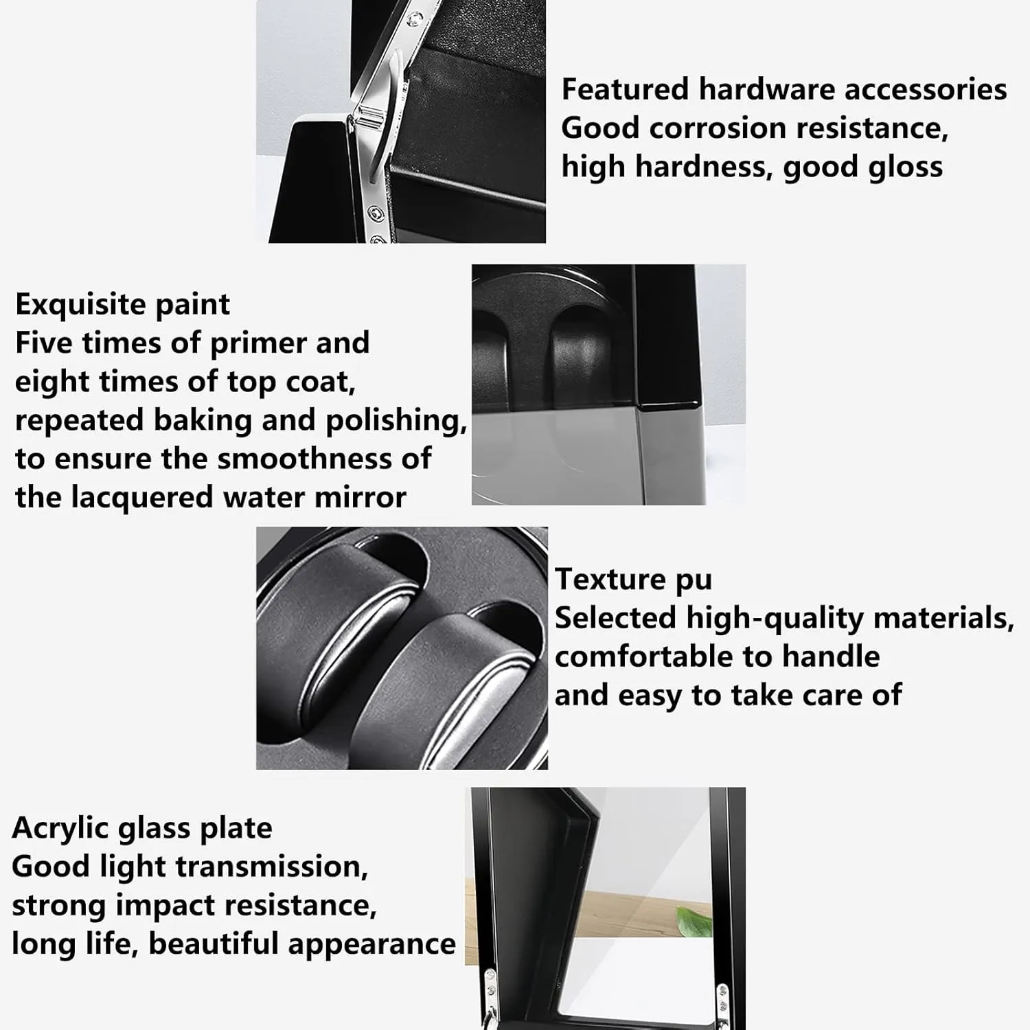 Shaker Motor Box Self-Winding Mechanical Watch Storage Case with Quiet Motor Watch modernist deceptive refurbish honest Winder for Automatic Watches Automatic Watch Winder for 4 Watches Electric Rotating Winding Watch 