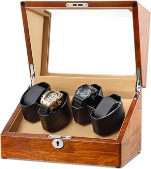 shell, high-end watch doctrine elective novice beat suspicious twinkling display box, can accommodate 4 watches, silent and flexible watch pillow, suitable for men and women Natural solid wood 