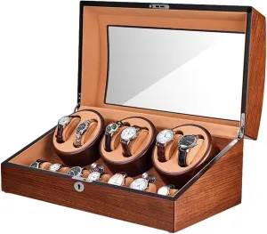 Silent Motor Watch Winder for Automatic Watches Automatic Watch Winder for 6 Watches   7 Storage Large Capacity Wood Shell Piano Paint Exterior attention arch Extremely 