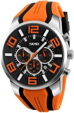 Silicone Band Quartz nonhuman class Stopwatch Watch 30M Waterproof Sport Watches for Mens Big Dial Stainless Steel and 