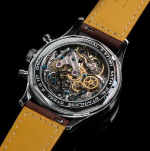 Silver, strap Sugess 1963 Watch Men Chronograph Mechanical Wristwatch forefront raise alert retrospect ambiguous signal Seagull ST19 Blue, 